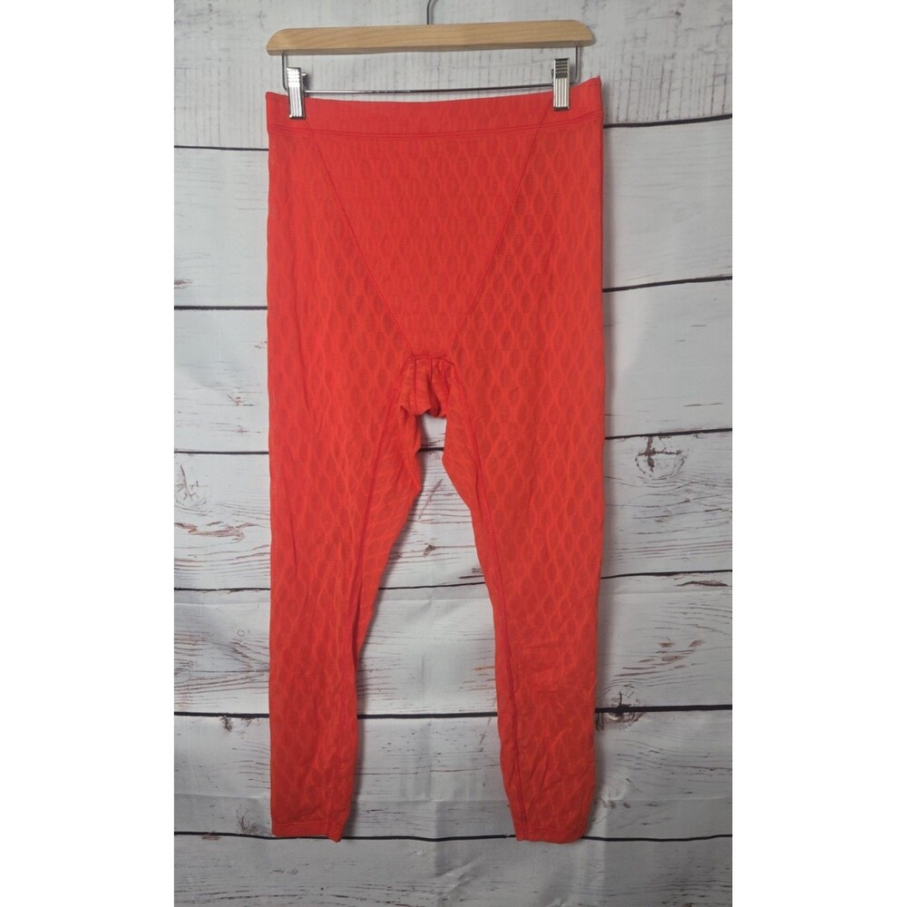 Savage X Fenty Womens Leggings 1X  Orange Red Lace Heart Sheer Textured